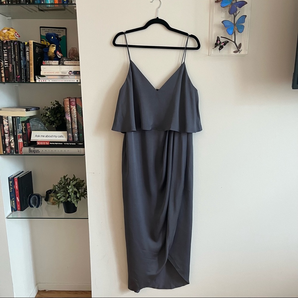 Shona Joy - Draped Cocktail Frill Dress - US SIZE 10- NEW WITH TAGS